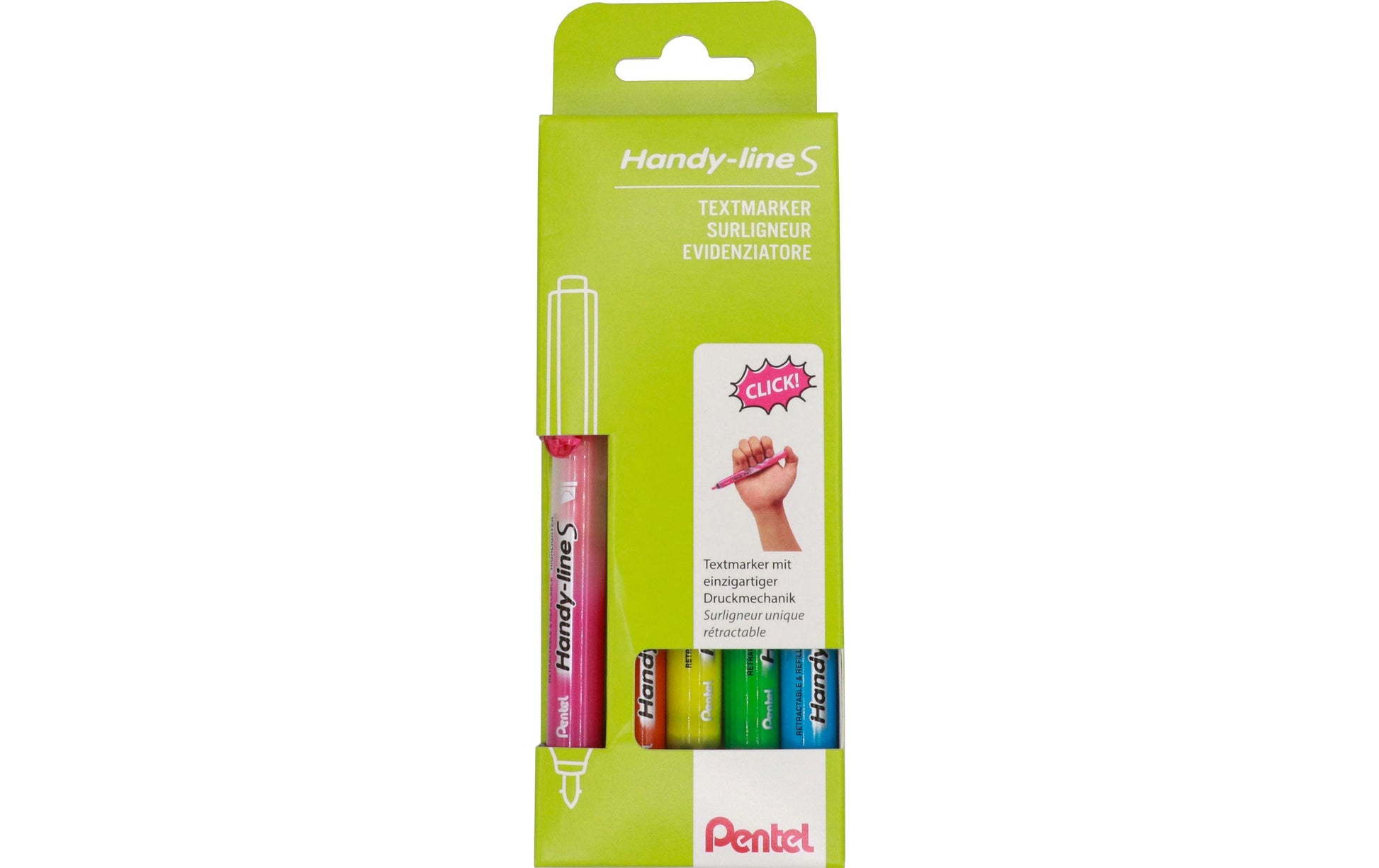Pentel Textmarker – 5er Set, Farben sortiert