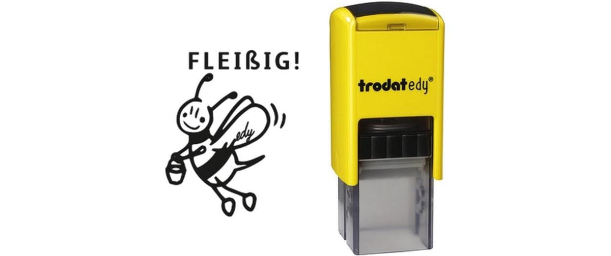 Trodat Edy Fix – Motivstempel, Motiv Biene, Schwarz, Gelb