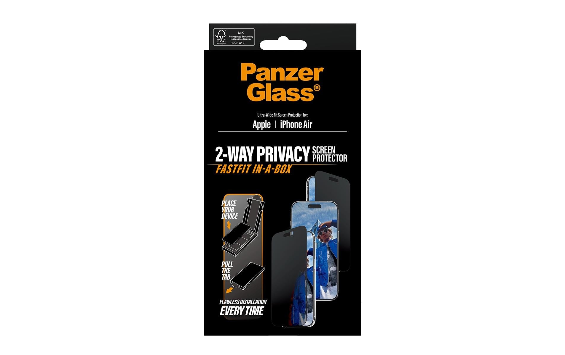 PanzerGlass Displayschutzfolie Privacy – für Apple iPhone Air – kratzfest