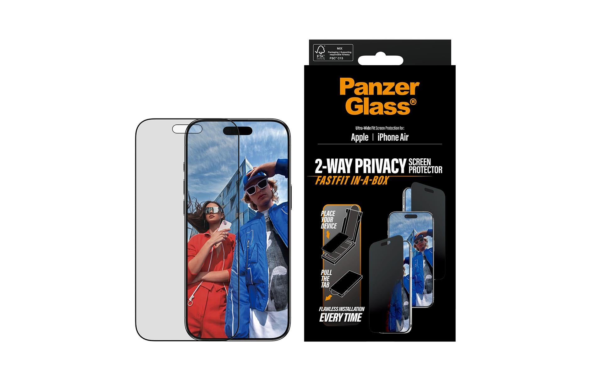 PanzerGlass Displayschutzfolie Privacy – für Apple iPhone Air – kratzfest