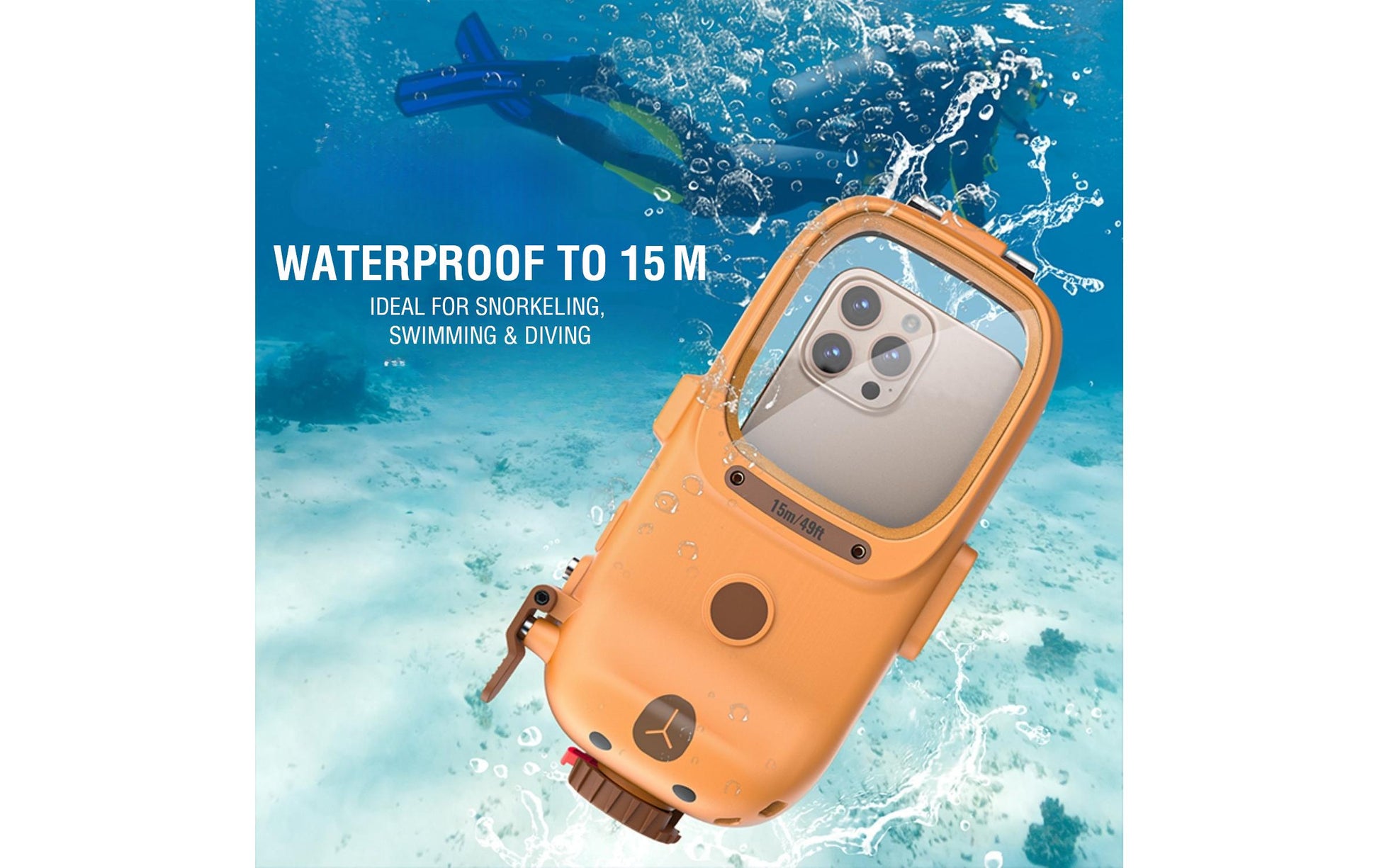 4smarts Wasserdichte Smartphone-Tasche – für Smartphones – Orange – Kunststoff – wasserdicht (15 ATM)
