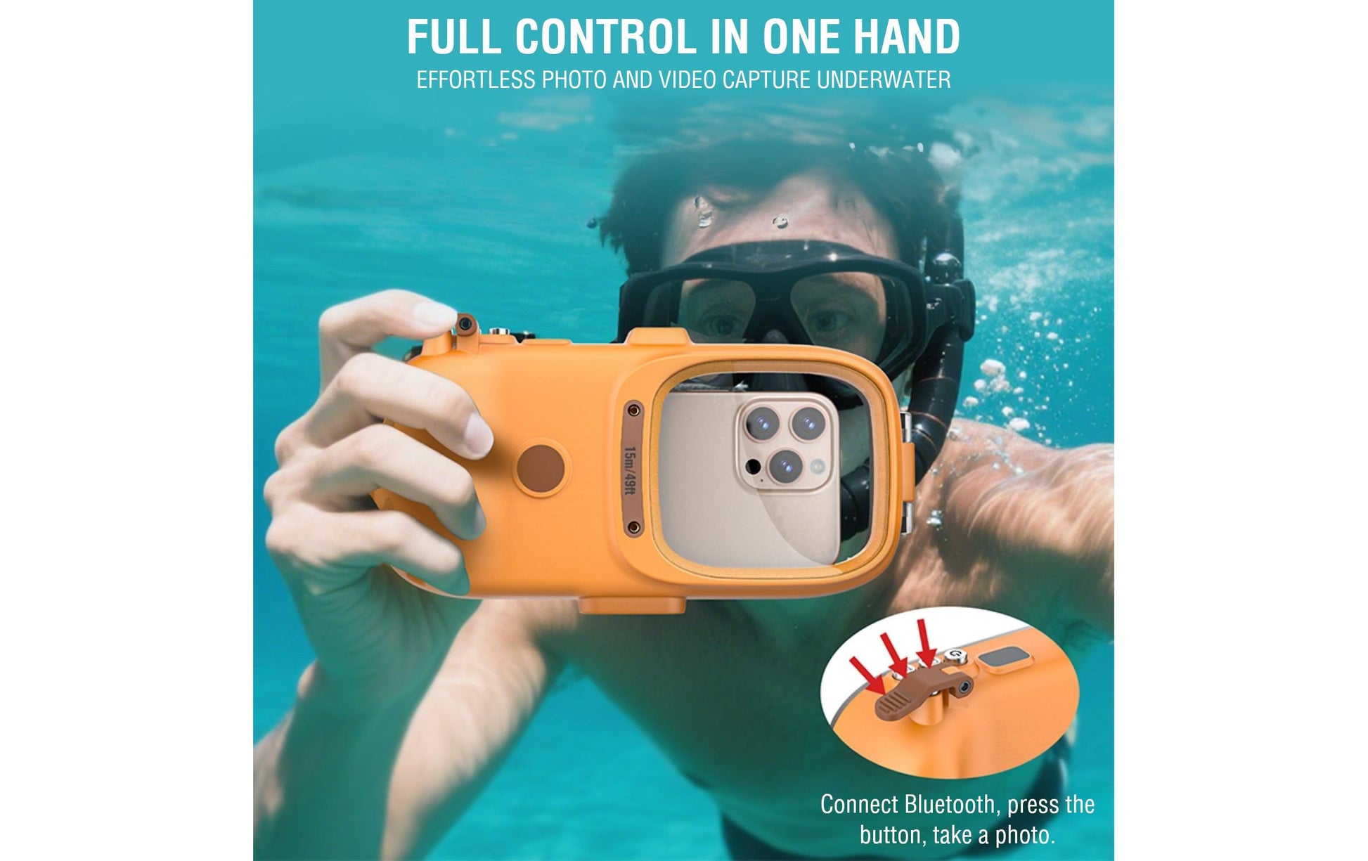 4smarts Wasserdichte Smartphone-Tasche – für Smartphones – Orange – Kunststoff – wasserdicht (15 ATM)