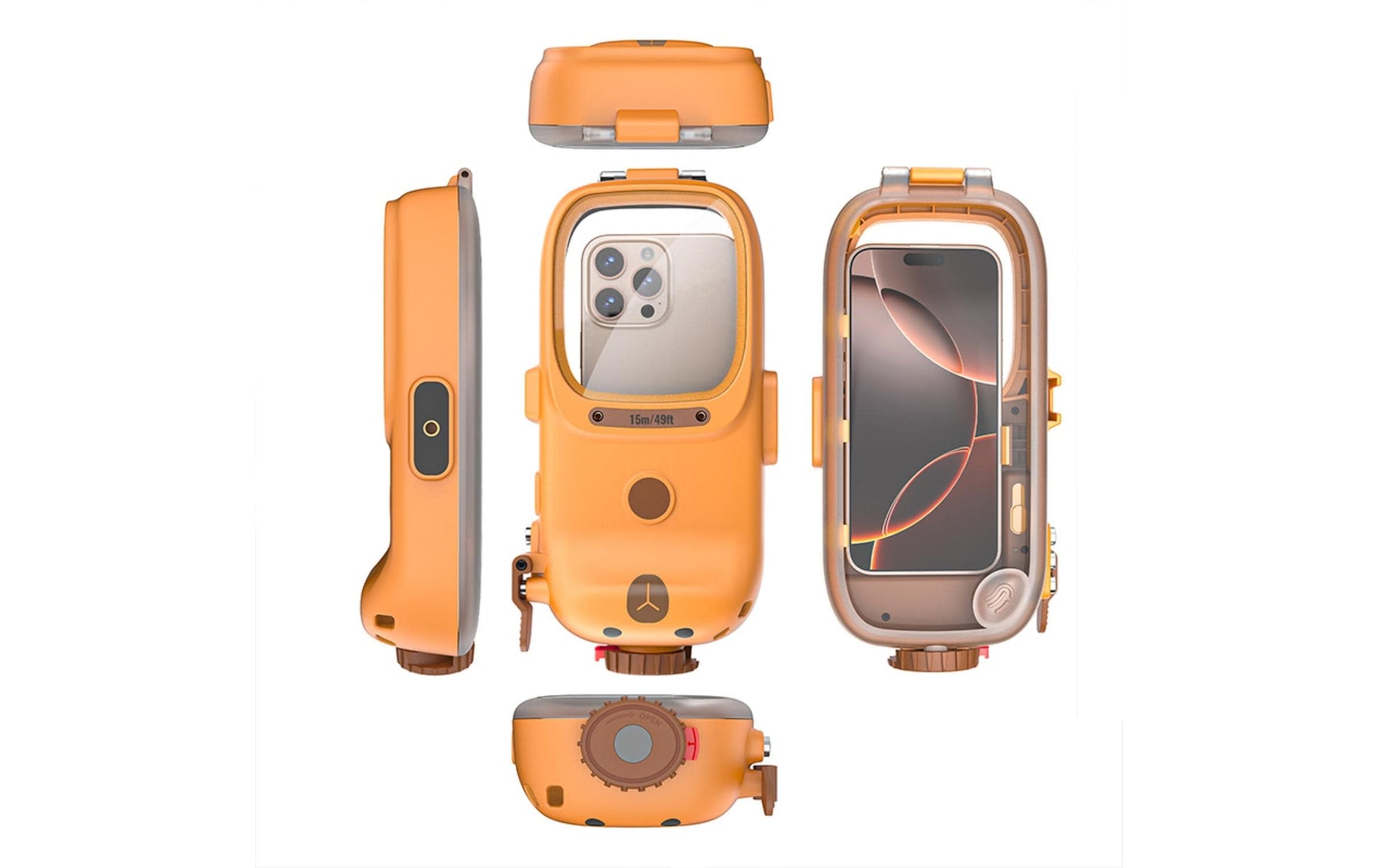 4smarts Wasserdichte Smartphone-Tasche – für Smartphones – Orange – Kunststoff – wasserdicht (15 ATM)