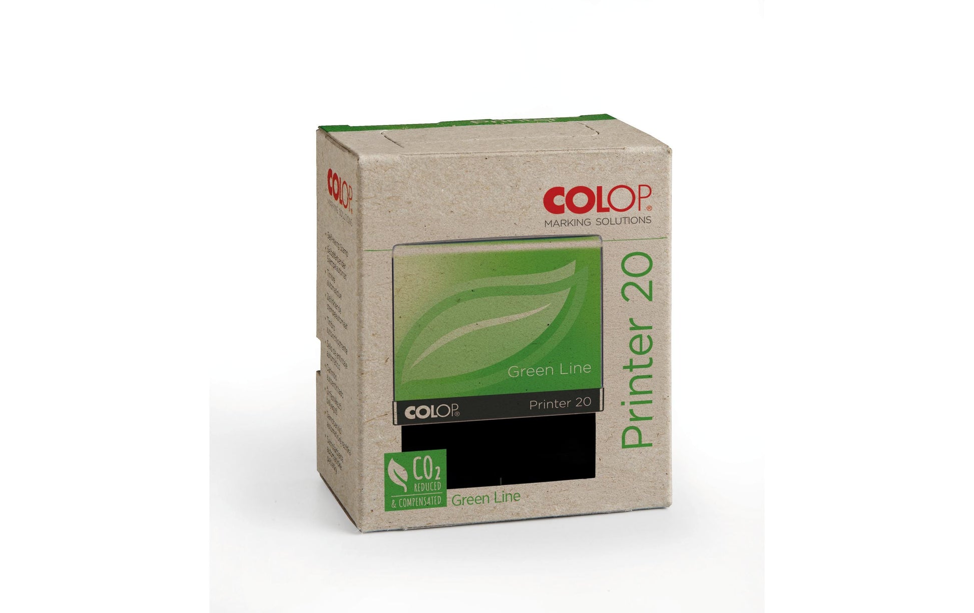 Colop Printer 20 Green Line – Selbstfärbender Textstempel zum Selbersetzen – Blau, Grün