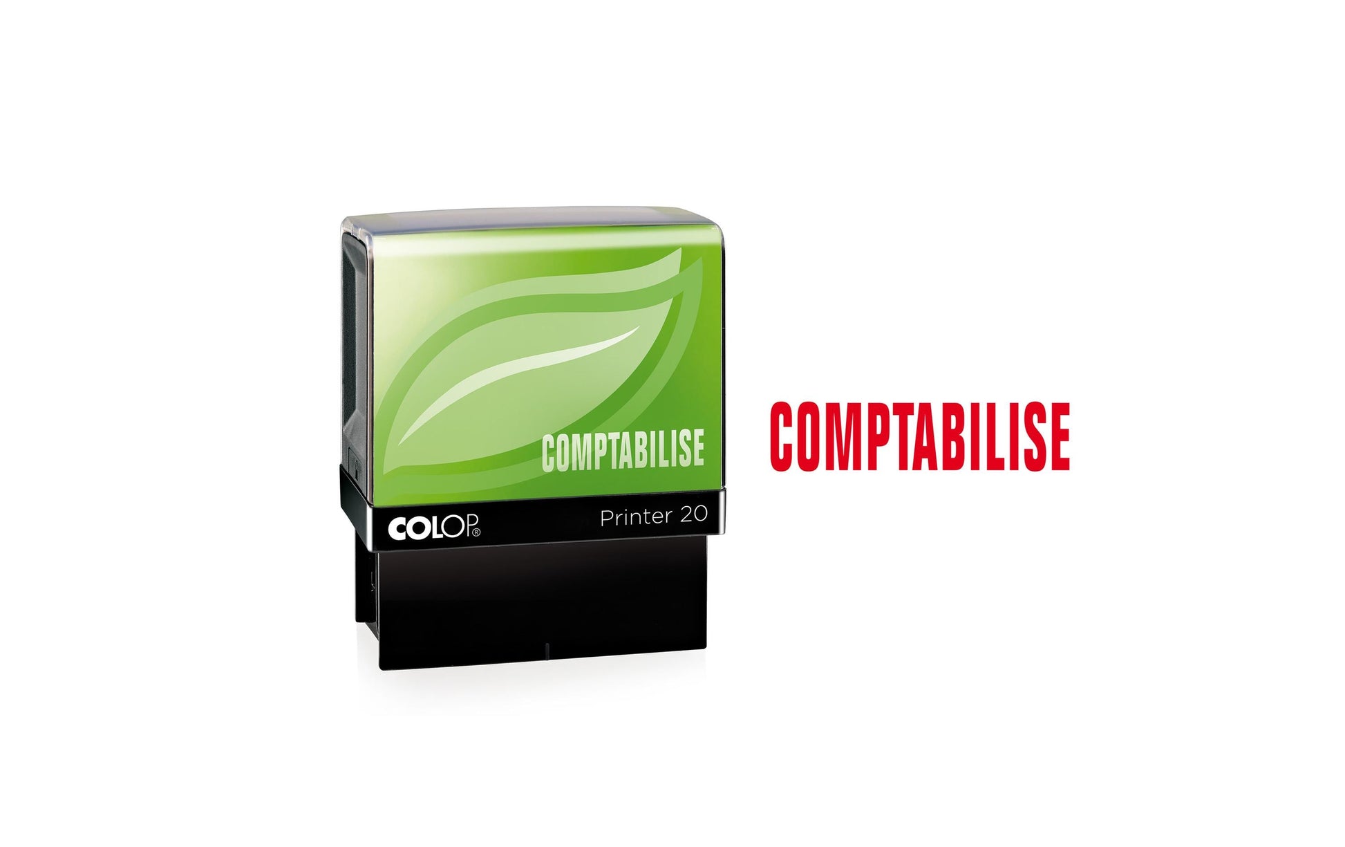 Colop Printer 20 Green Line – Selbstfärbender Textstempel zum Selbersetzen – Rot, Grün