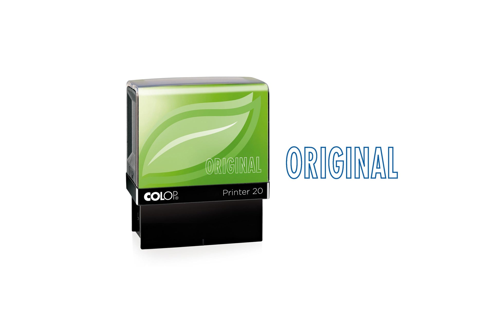 Colop Printer 20 Green – Selbstfärbender Textstempel zum Selbersetzen – Blau, Grün