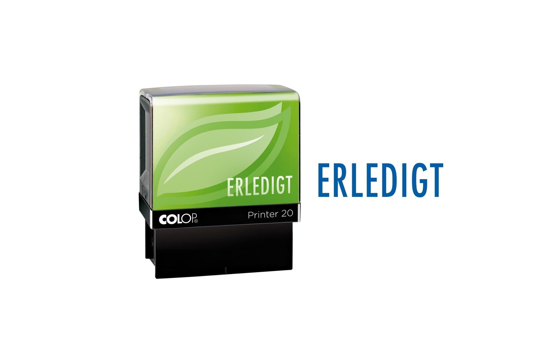 Colop Printer 20 Green – Selbstfärbender Textstempel zum Selbersetzen – Blau, Grün