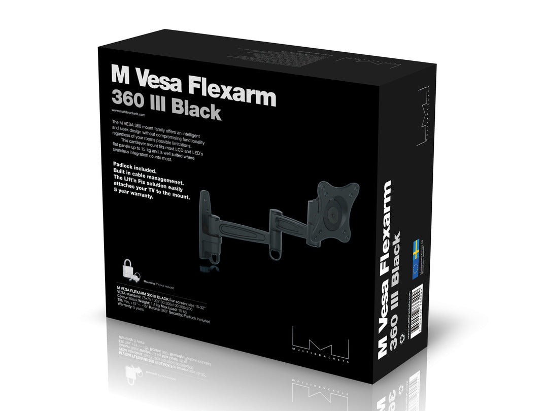 Multibrackets MB 3299 – Wandhalterung, drehbar, für 26", VESA 100×100, bis 15 kg, schwarz
