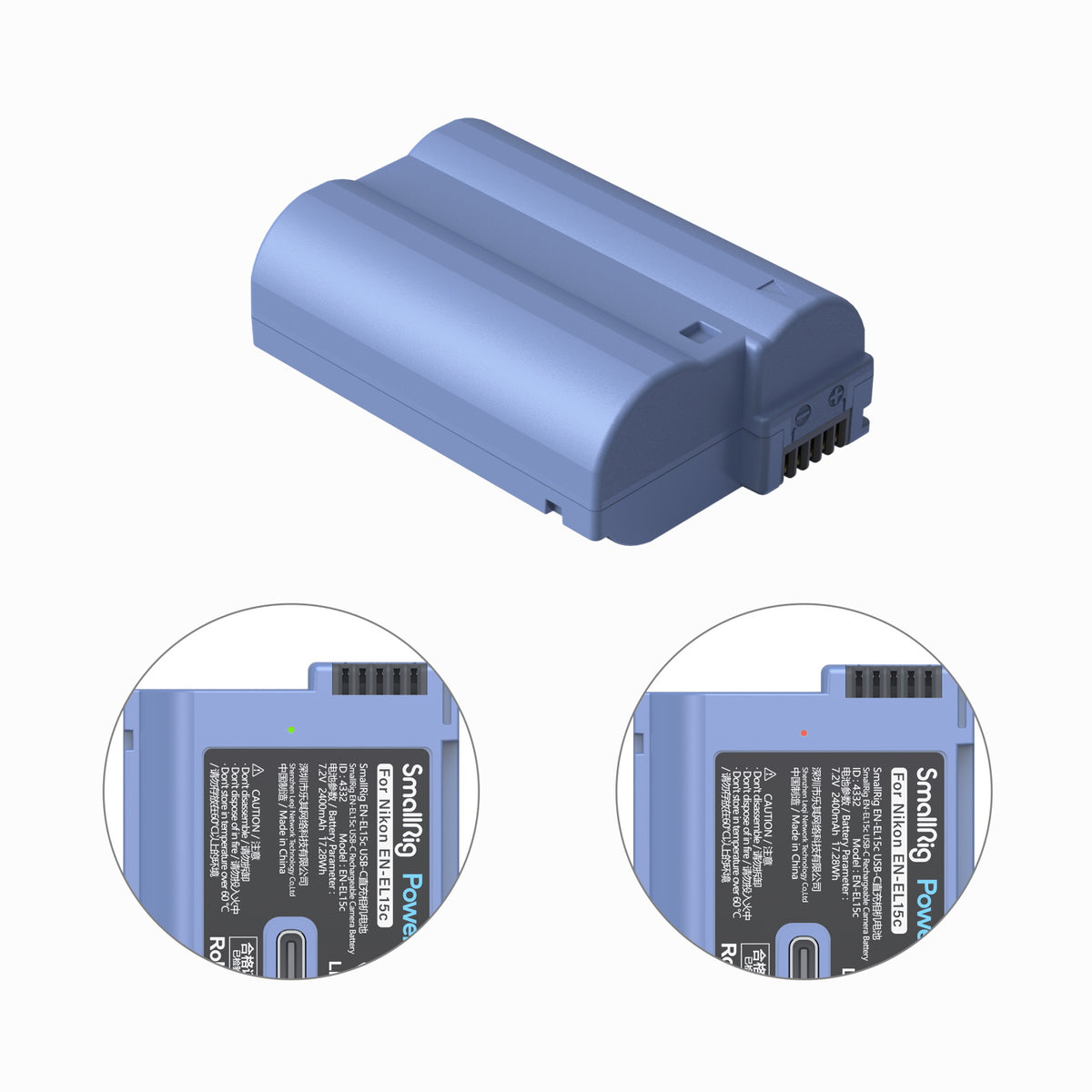 SmallRig EN-EL15c Akku – 2400 mAh, 7,2 V – für Nikon Z 6III, Z f, D7200 und andere – Blau