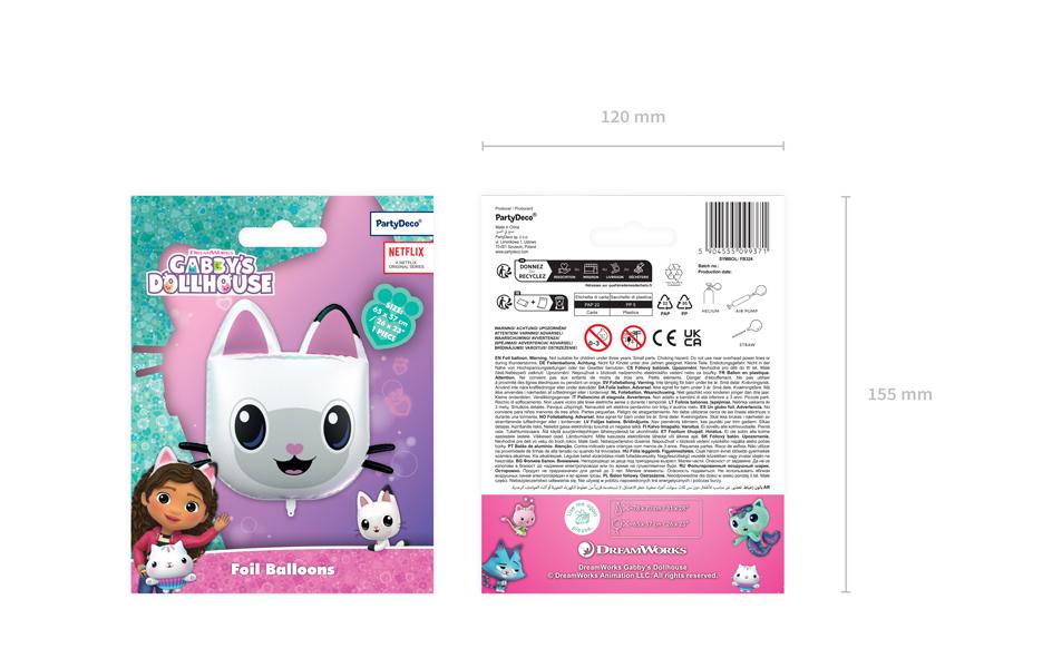 PartyDeco Folienballon Panda – mehrfarbig – 45 × 57 cm – 1 Stk