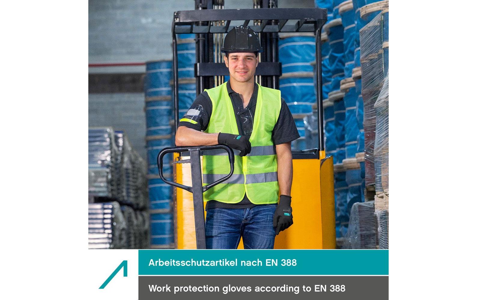ACE Arbeitshandschuhe – XL, 10 Stück – Polyester, Schwarz
