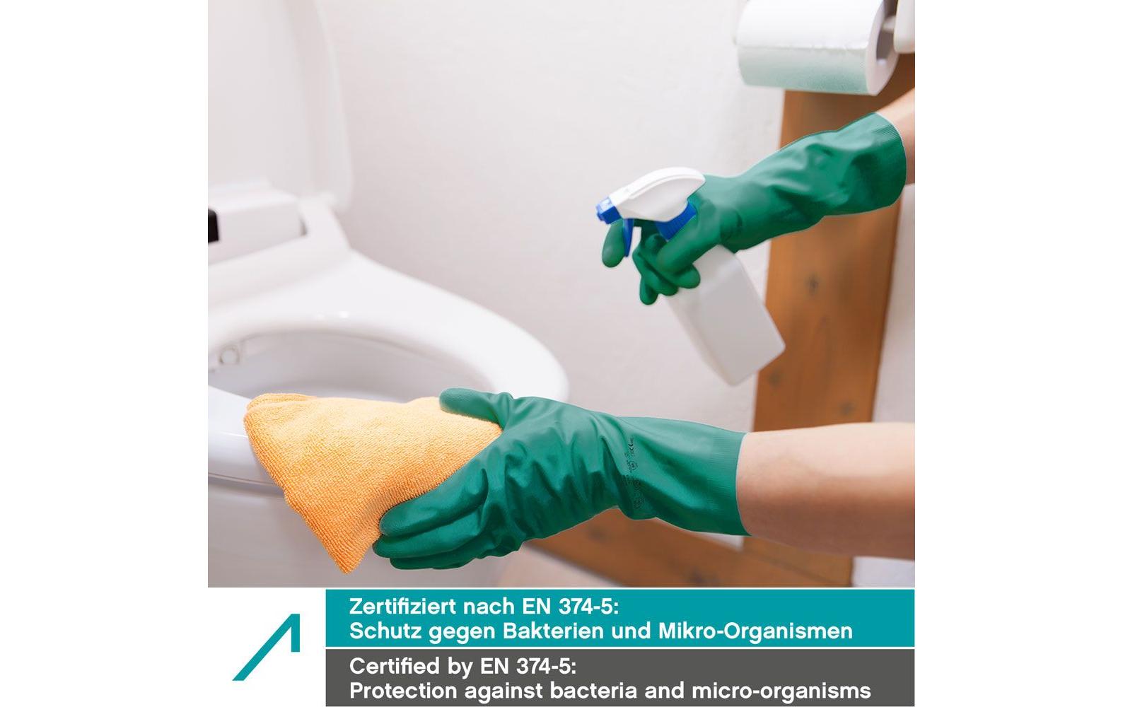 ACE Chemikalienhandschuhe Heisenberg – L, 3 Paar (6 Stück) – Nitril, Grün, Chemikalienbeständig
