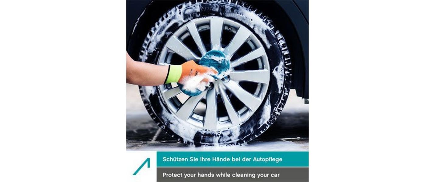 ACE Arbeitshandschuhe HydroGrip – XXL, 2 Paar – Latex, Orange, Wasserfest