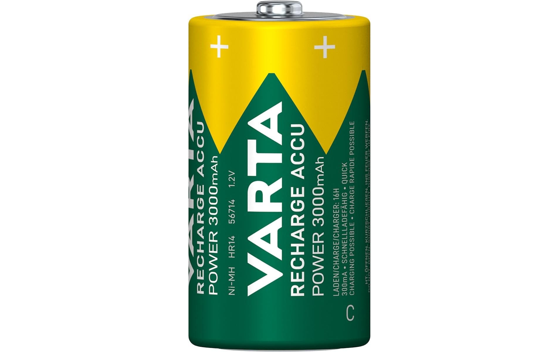 Varta C Akkus, NiMH, 3000 mAh, 1,2 V – 2 Stk.