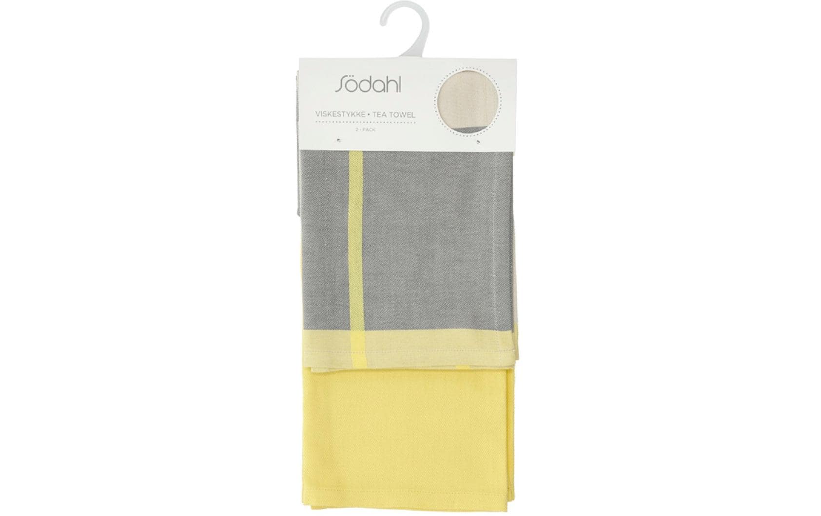 Södahl Geschirrtuch Blocks – 50 × 70 cm, Gelb, Baumwolle, 2er-Set, OEKO-TEX