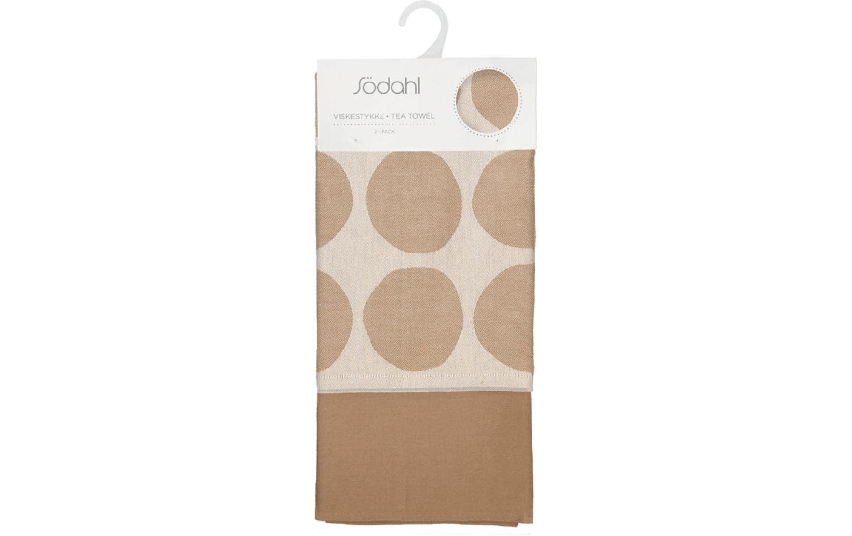 Södahl Geschirrtuch Bubbles – 50 × 70 cm, Dunkelbraun, Baumwolle, 2er-Set, OEKO-TEX