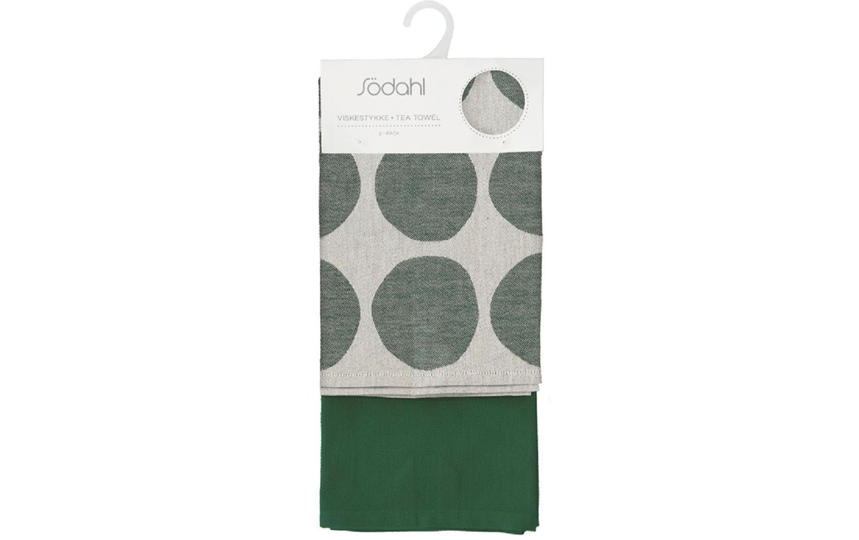 Södahl Geschirrtuch Bubbles – 50 × 70 cm, Pine Green, Baumwolle, 2er-Set, OEKO-TEX STANDARD 100