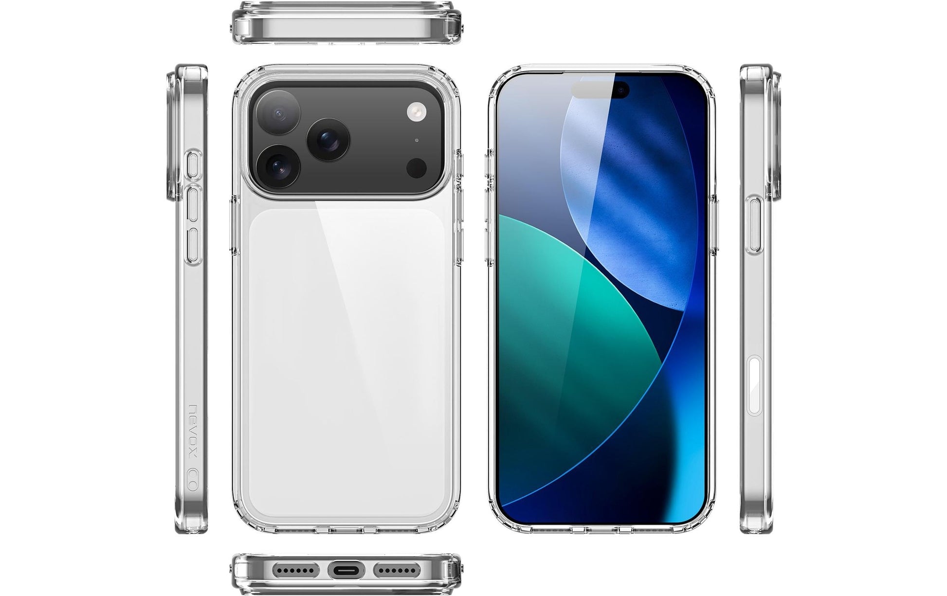 nevox StyleShell SHOCKFlex – Backcover – für Apple iPhone 17 Pro Max, TPU, Transparent