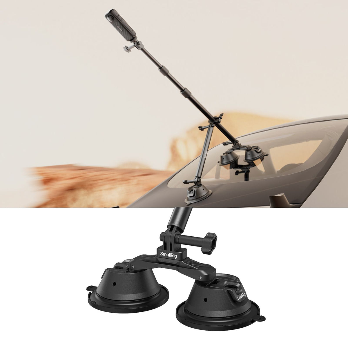SmallRig 4380 Saugnapf-Kamerahalterung – für Auto, alle Kameras – Schwarz