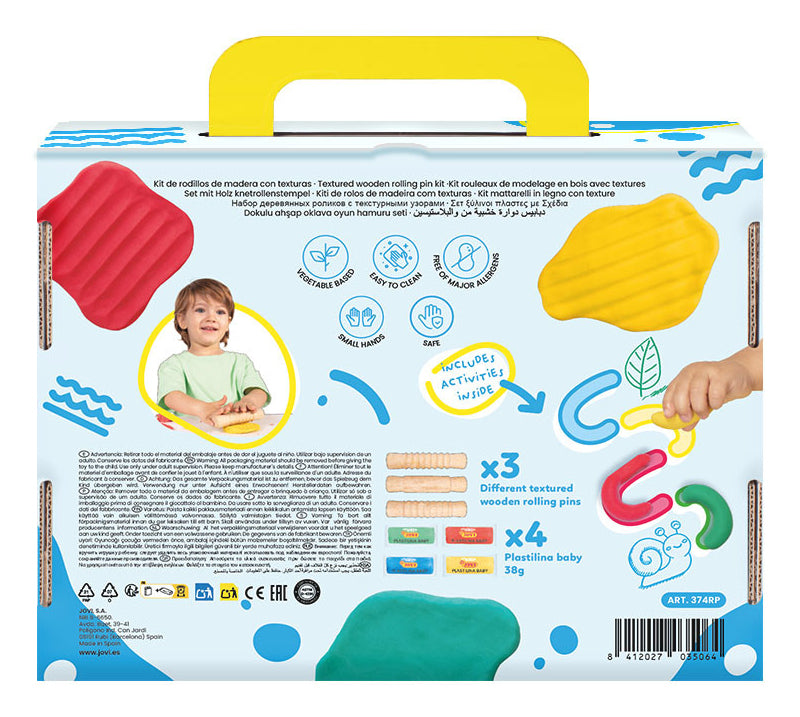 Jovi My First Baby Knete Etui – Knete-/Modelliermasse-Set – 4 × 38 g – 7-teilig – ab 1 Jahr