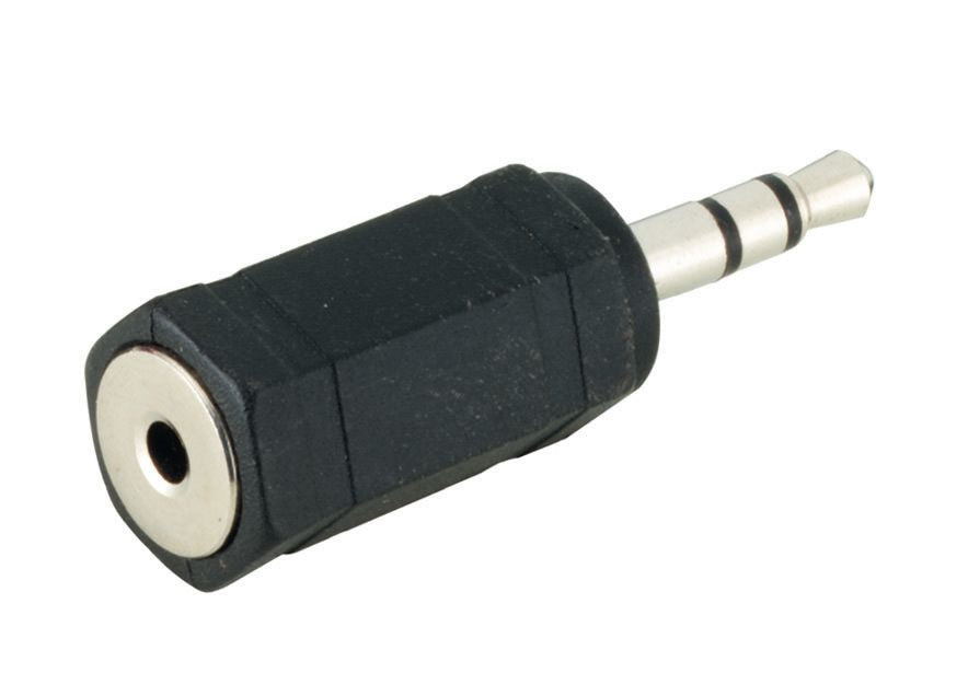 Microconnect 3,5-mm-auf-2,5-mm-Adapter – 3,5-mm-Klinke Stecker – 2,5-mm-Klinke Buchse – Schwarz