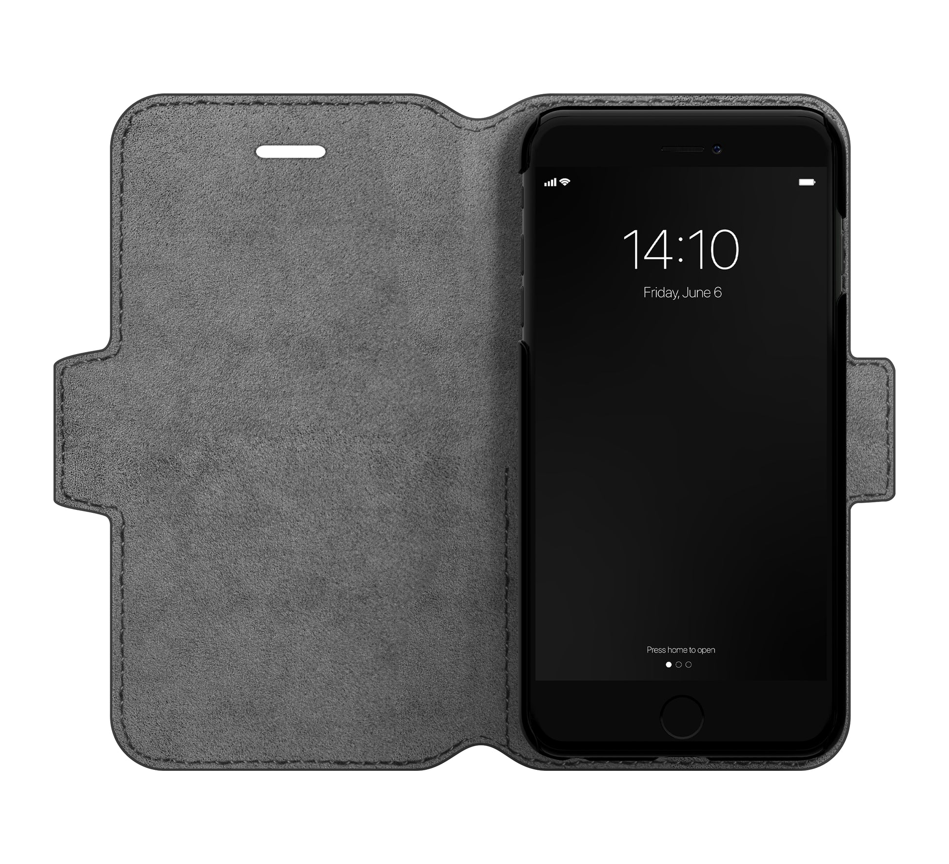 Ideal of Sweden – Booklet-Hülle – für Apple iPhone 6 Plus–8 Plus – Saffiano Schwarz – mit Kartenfach