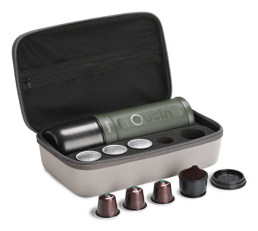 Outin OTEM-01-FG-Bag Kapselmaschine – 0,1 l, grün, 7 × 23 × 7 cm
