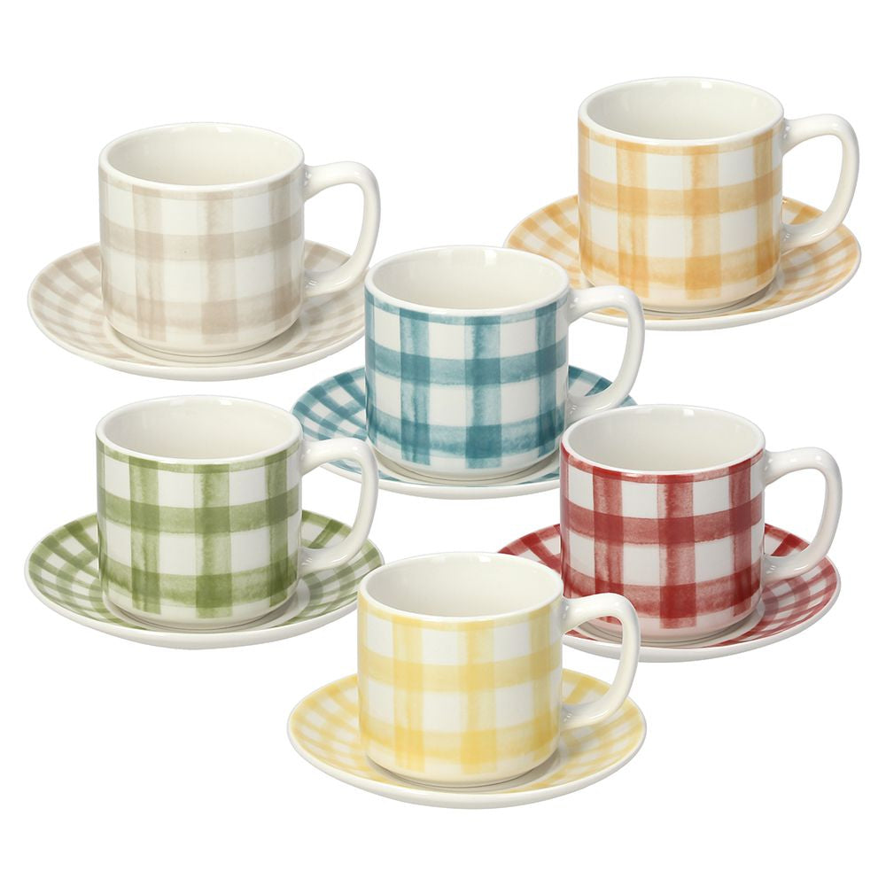 Tognana Porcellane Espressotassen-Set Ivy – 6-teiliges Set, 100 ml, Knochenporzellan, spülmaschinenfest