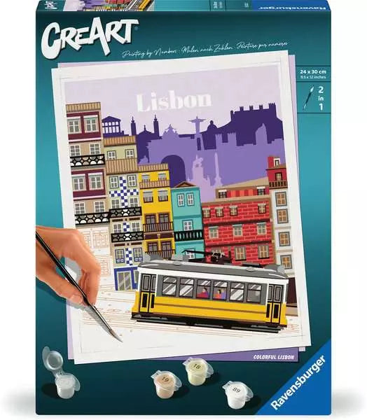 Ravensburger CreArt – Malen-nach-Zahlen-Set – Colorful Lissabon – 24 × 30 cm – ab 12 Jahren
