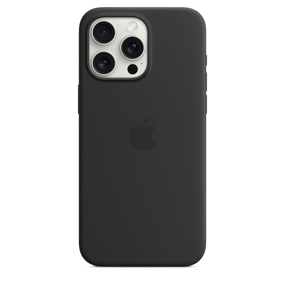 Apple Backcover – für Apple iPhone 15 Pro Max, MagSafe, Silikon, Schwarz