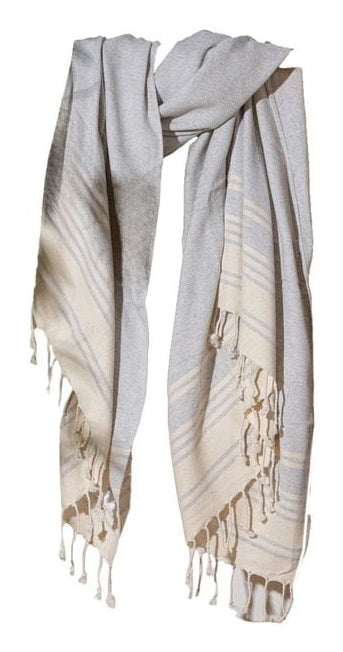 Foutastic Strandtuch New Diamond – 90 × 170 cm, Beige/Hellgrau, 60% Baumwolle/40% Polyester
