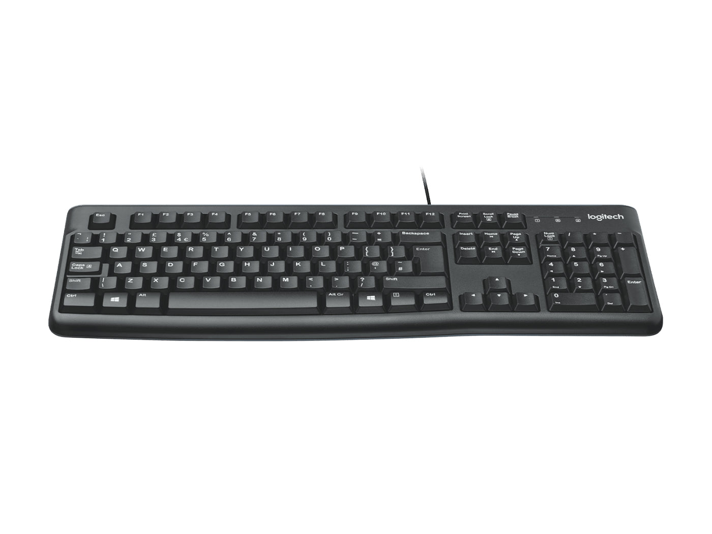 Logitech K120 – Tastatur, kabelgebunden (USB-A), US-Layout (EN) – für Windows & Linux