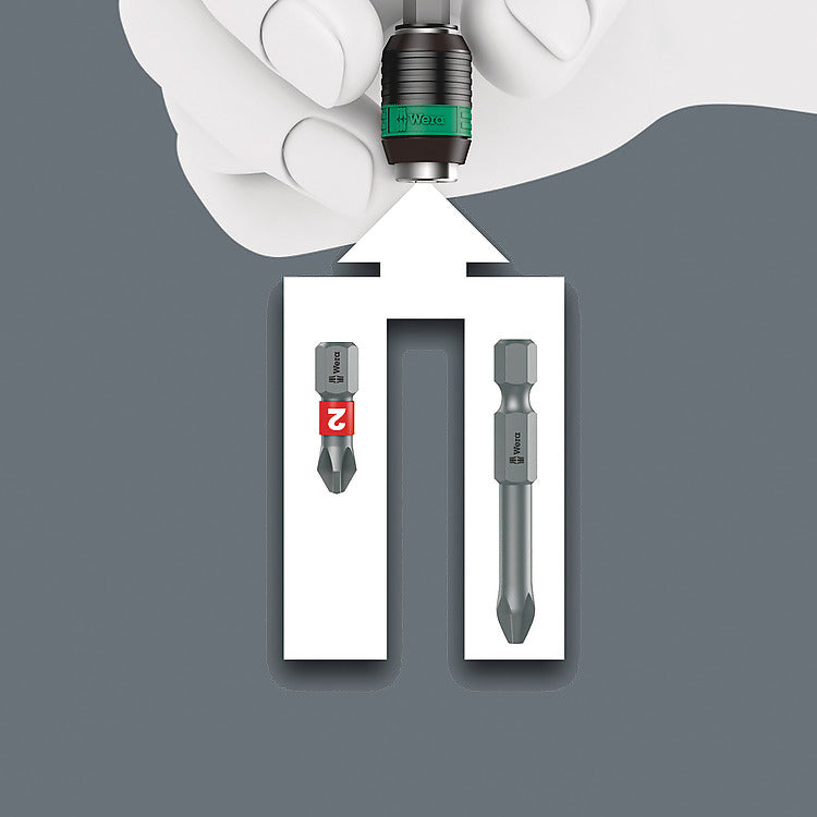 Wera Kraftform Kompakt Pistol RA-R 1 – 7-teilig, Multi-Bit-Schraubendreher