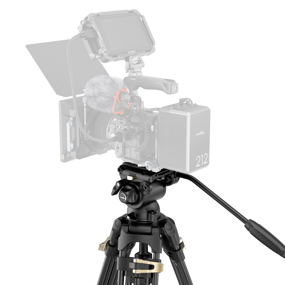 SmallRig AD-01S Stativ – bis 187 cm – Traglast 15 kg – Foto-Video-Kopf – Schwarz