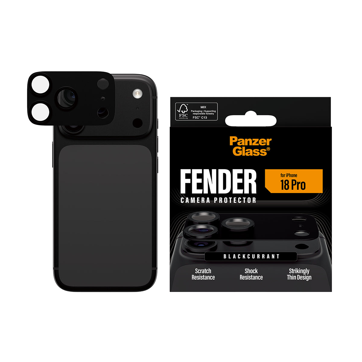 PanzerGlass Kameralinsenschutz – für iPhone 18 Pro – Violett, Silikon