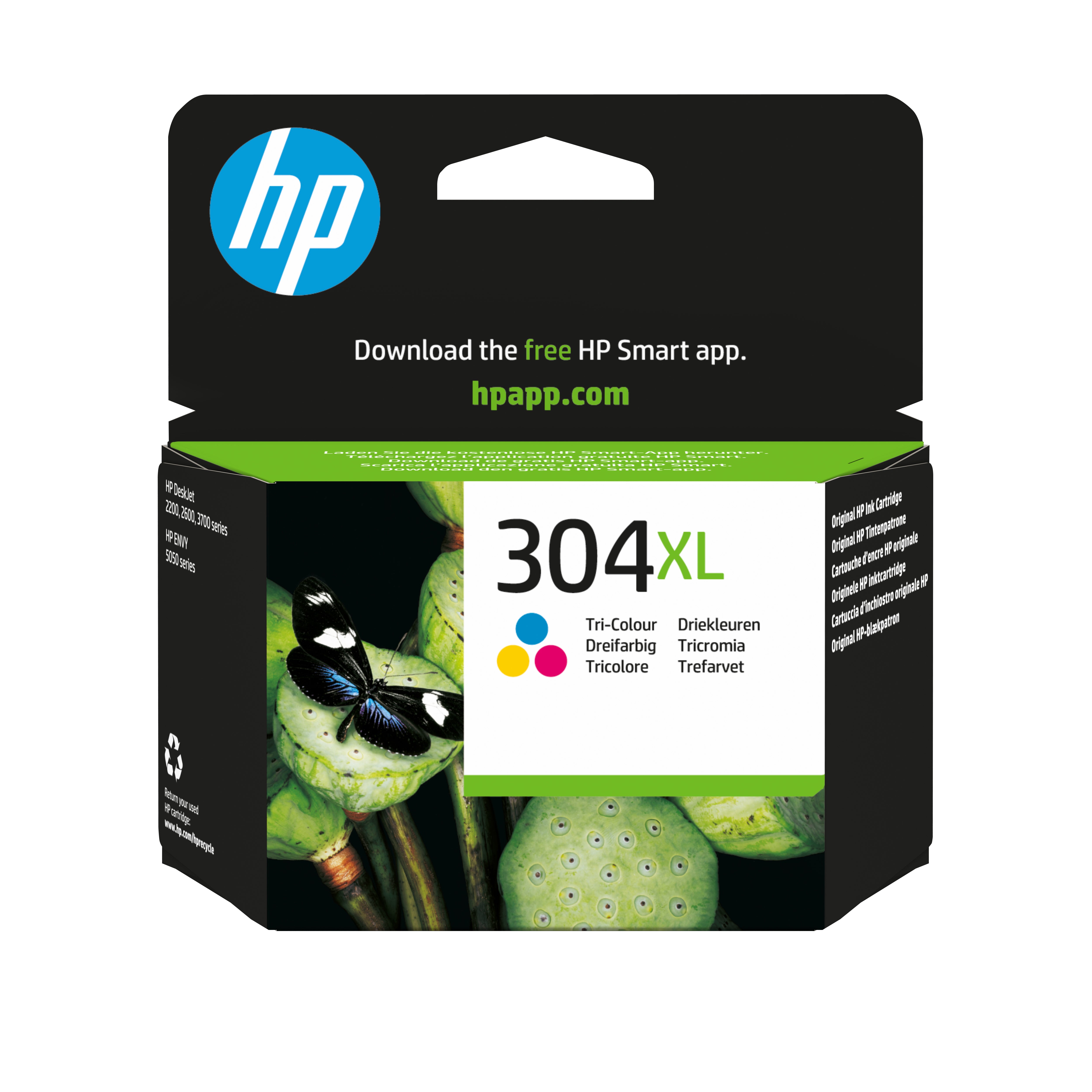 HP 304XL Dreifarbig Tintenpatrone (Original) – 300 Seiten – für HP DeskJet 2620/3720/3760, Envy 5020/5032