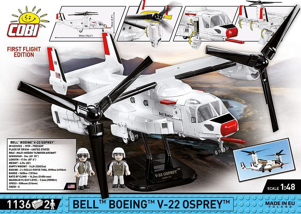 COBI 3D Puzzle Bell-Boeing V-22 Osprey – 1136 Teile – Kunststoff – ab 9 J.