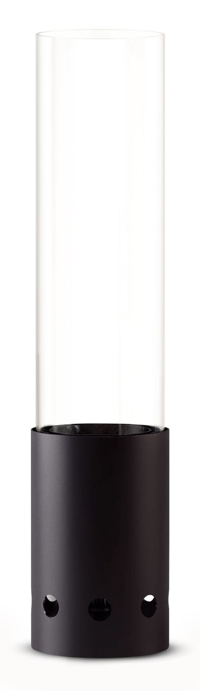 Gardenflare Tischfeuer – Ø 20 × 50,1 cm – Borosilikatglas & Edelstahl, schwarz