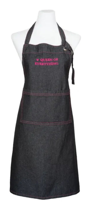 PAD Küchenschürze 70 × 80 cm, Baumwolle, Schwarz/Pink, mit Tasche