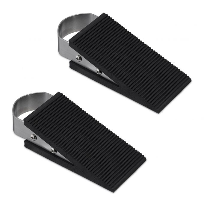 Relaxdays Türstopper – Gummi/Edelstahl – Schwarz – 50 × 30 × 120 mm