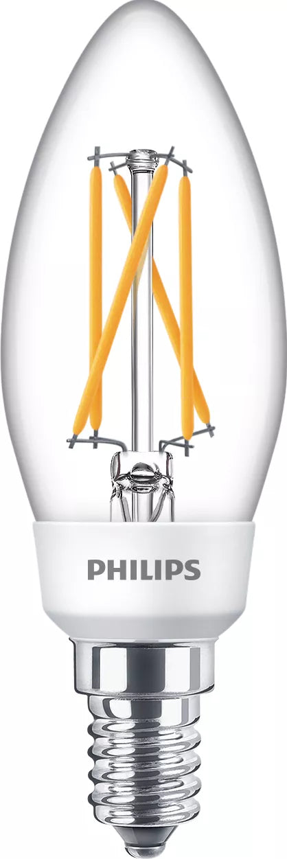 Philips by Signify Philips LED-Leuchtmittel E14 Kerze – Warmweiss 2700 K, 470 lm, 5 W – 1 Stk. – Glas, klar
