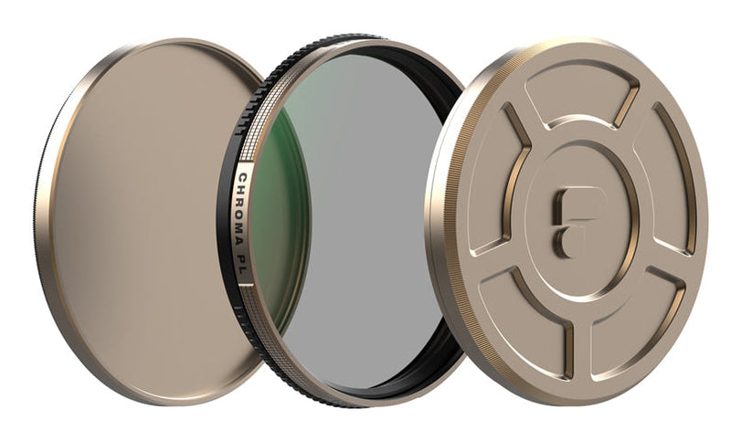 PolarPro 135 Serie Chroma CP Polarisationsfilter – 55 mm – Aluminium, chromiertes Glas – mit Tragetasche