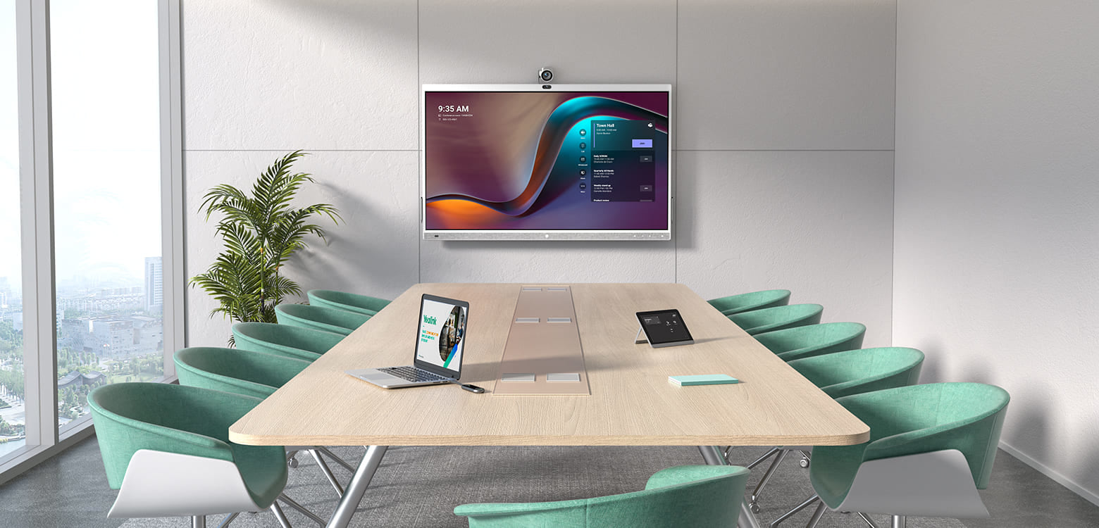 Yealink Whiteboard – 149 × 93,6 cm, Wandmontage, inkl. 4 Stifte, Montageset, Kabel
