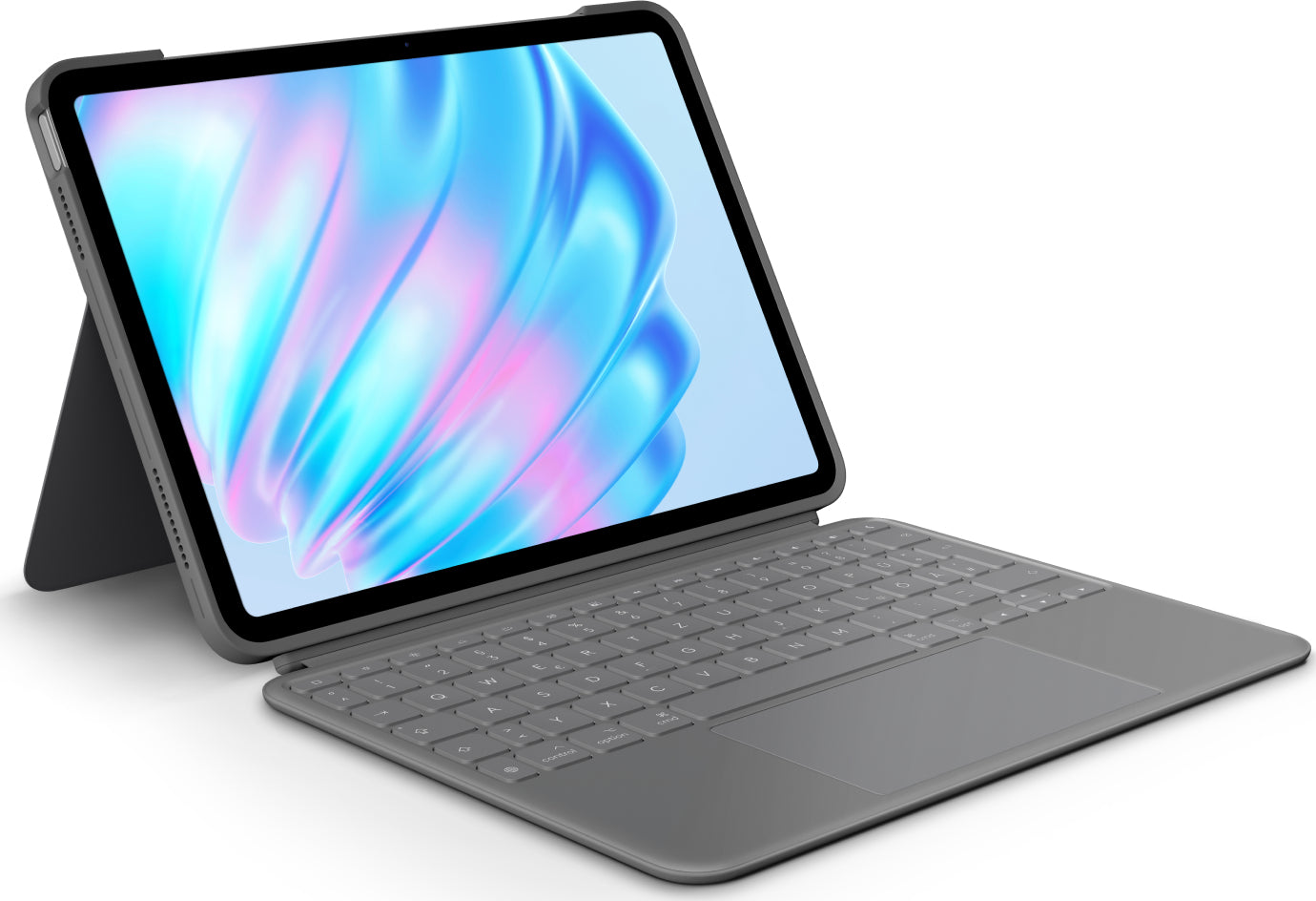 Logitech Tastatur-Case für iPad Air 11" (M2) – Smart Connector, QWERTZ (CH), Trackpad – Oxford Grey