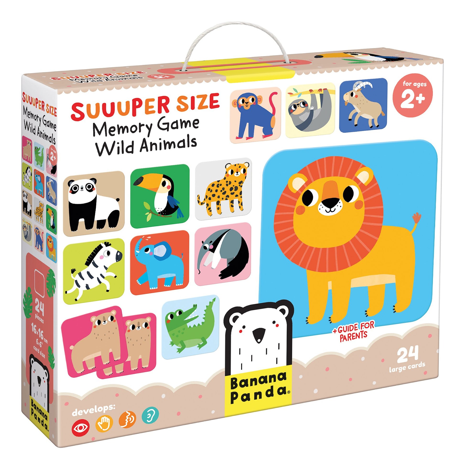Banana Panda Suuuper Size Memory Wild Animals – Brettspiel, 2–4 Spieler, ab 2 Jahren, 10 Min., mehrsprachig