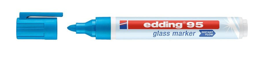 Edding Non-Permanent-Marker Glasboard 95 – Rundspitze 1,5-3 mm – Sortiert – 4er-Set – Trocken abwischbar