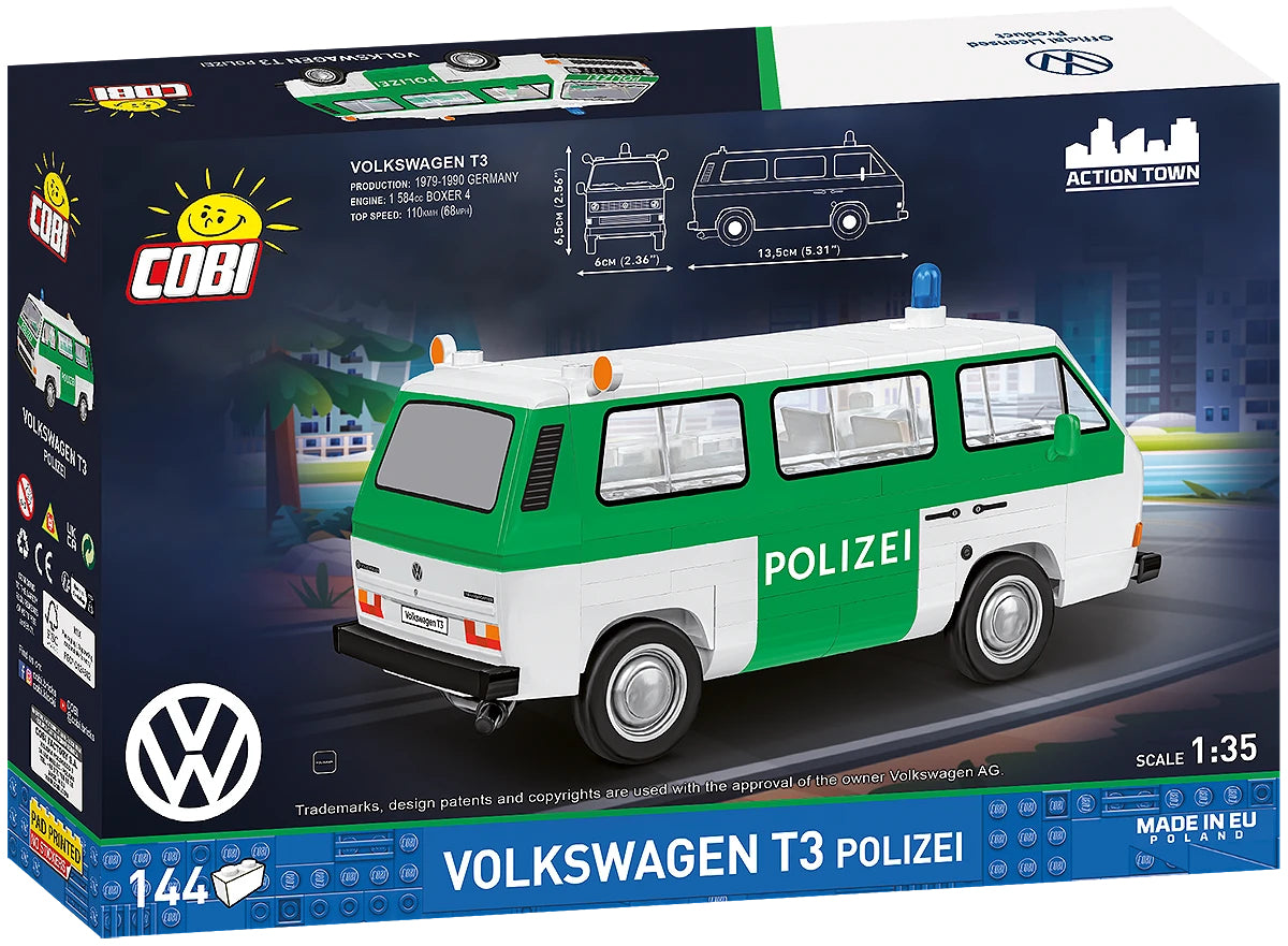 COBI VW T3 Bausatz – Polizei – ab 7 J. – Kunststoff, grün, weiss