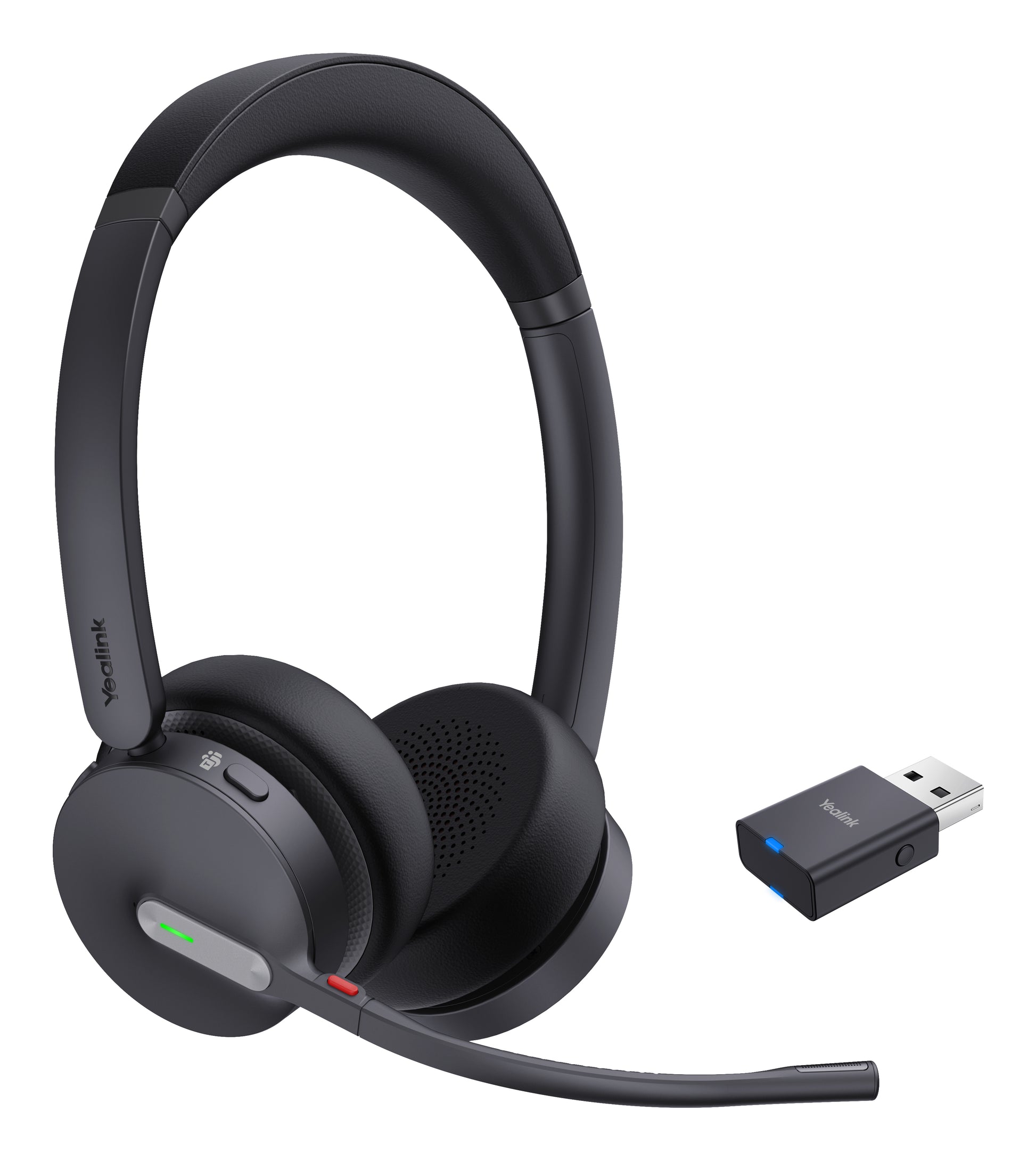 Yealink WH64 – Duo Headset (On-Ear) – Bluetooth, USB (Micro-USB) – für Microsoft Teams – schwarz – bis 16 h