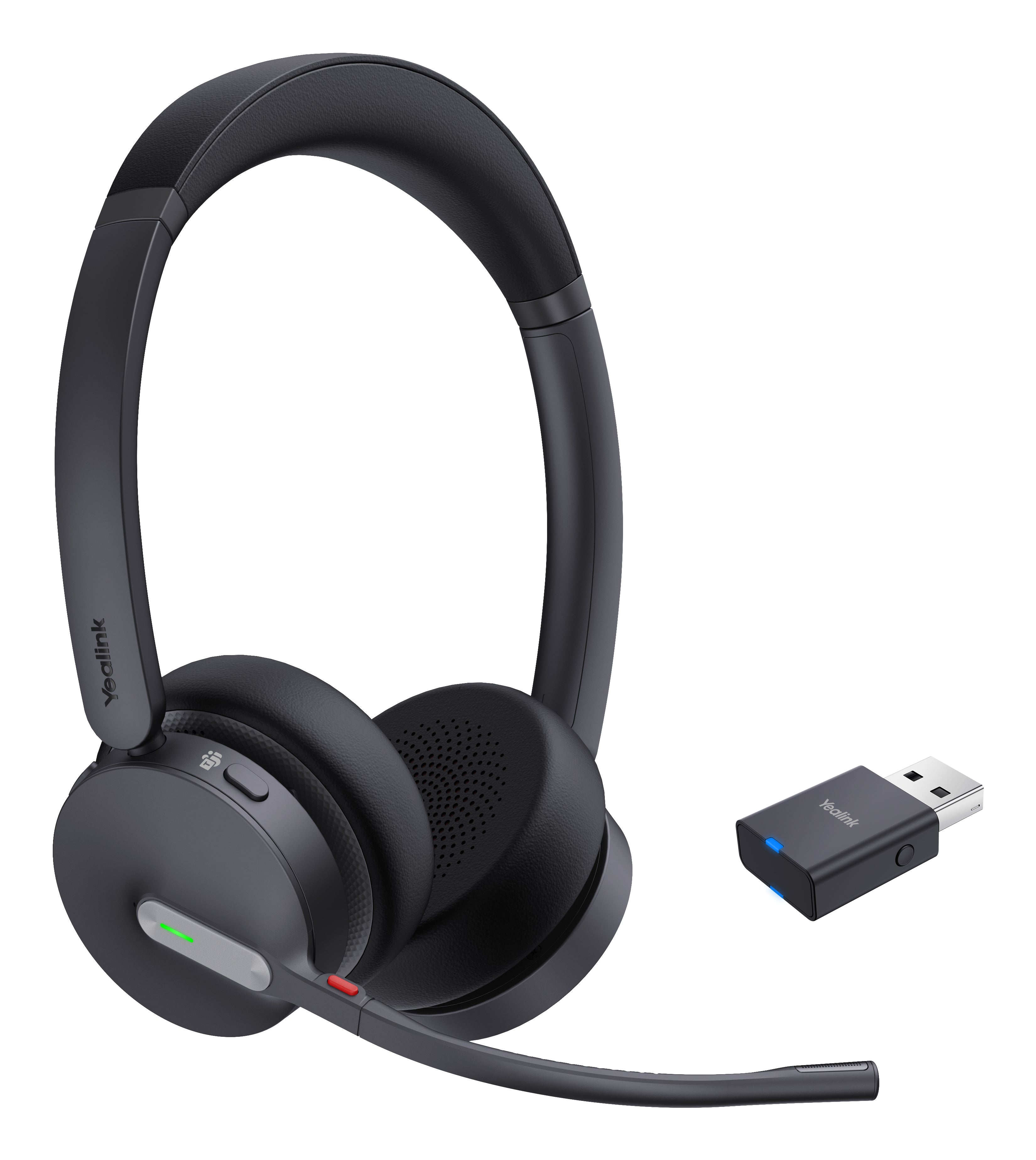 Yealink WH64 – Duo Headset (On-Ear) – Bluetooth, USB (Micro-USB) – für Microsoft Teams – schwarz – bis 16 h