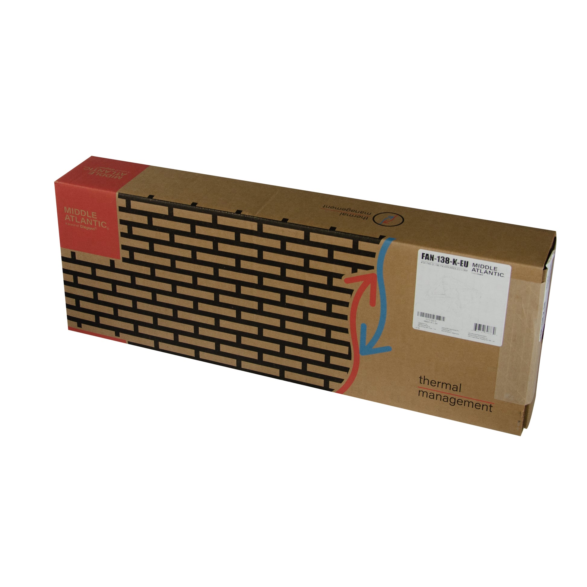 Middle Atlantic FAN-138-K-EU – Kühlgebläse, 2 Lüfter, 138 m³/h, AC/DC, 220–240 V, Schwarz